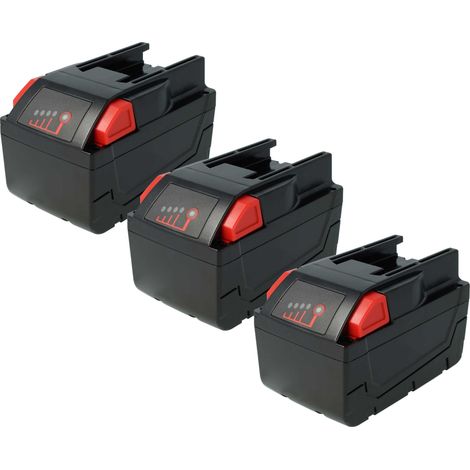 vhbw 3x Akku kompatibel mit Milwaukee HD28 SG Geradschleifer, HD28 SX Säbelsäge Elektrowerkzeug (4000 mAh, Li-Ion, 28 V)