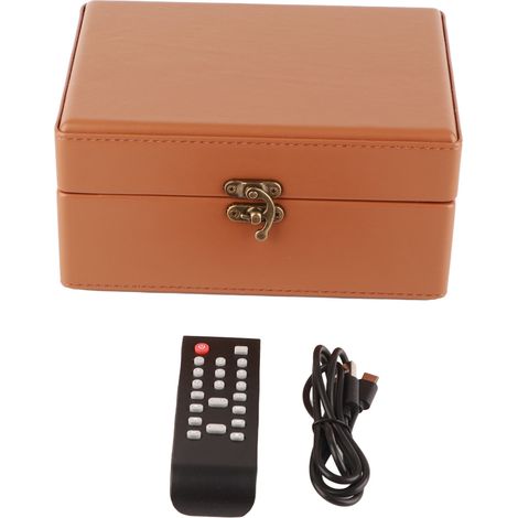 Mallette lecteur CD professionnel HiFi stéréo Bluetooth avec télécommande pour maison bureau marron (1/5)