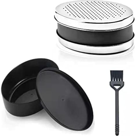 Rallador De Acero Inoxidable Con Recipiente Integrado - 2 Zonas De Molienda Fina Y Gruesa - Para Queso Chocolate Cítricos Y Verduras - 1 Unidad (1/5)