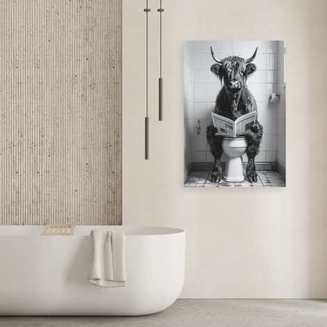 Wandbild Kuh in der Toilette 70x100 (1/4)