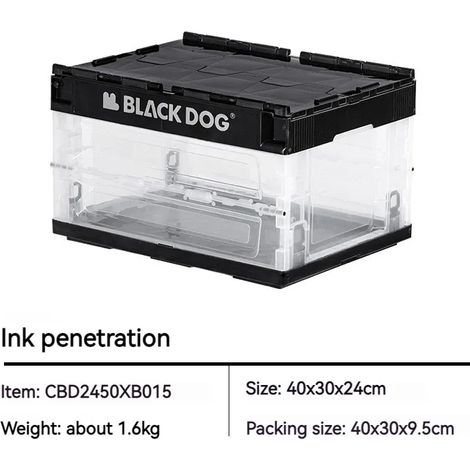 (Résistant à l'encre) Boîte de rangement extérieure pliable en PP 50L pour le camping et les voyages, grande capacité, idéale pour ranger le matériel de pique-nique. (1/4)