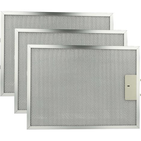 vhbw 3x filtro anti-grasso compatibile con AEG DU 4361-M 94212274701, DU 4361-M 94212274700 cappa da cucina - 38 x 28,3 x 0,9 cm, metallo