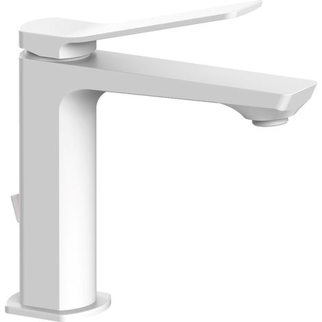 Rubinetteria Paffoni Tilt rubinetto miscelatore lavabo bianco opaco con scarico automatico 1"1/4G codice prod: TI075BO (1/5)
