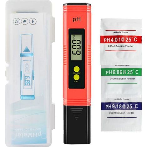 Irovami Stylo testeur de pH, précision 0,01, pH-mètre portable, orange (1/5)