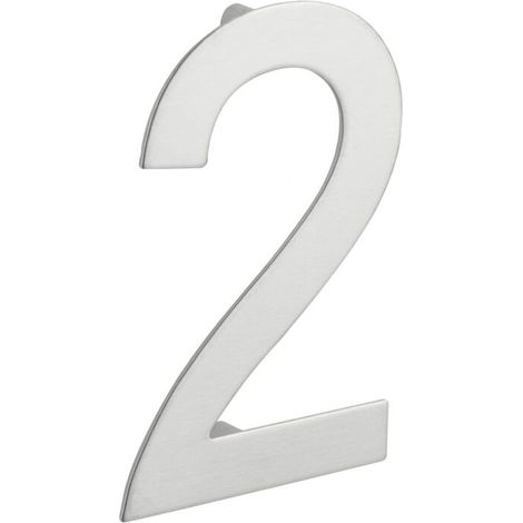 Chiffre 2 à visser, inox, H.100mm - (1/2)