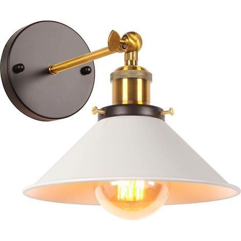 Applique Murale Industrielle Lampe de Plafond de Style Edison Métal avec Rotation à 180 Degrés Lampe Murale Interieur - 22CM (1/5)