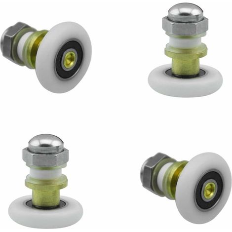 Lot de 4 poulies en cuivre pour porte de douche - Pour salle de bain - Diamètre : 27 mm (1/4)