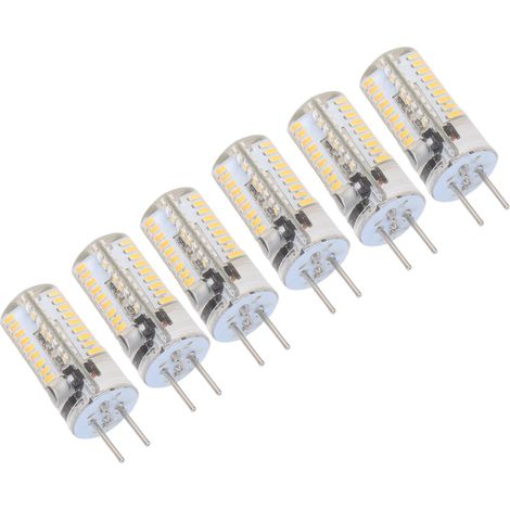 Lot de 6 ampoules LED GY6.35 5W AC 12V blanc chaud (2700 à 3000K ou 6000 à 6500K), 500 lm, 72 LED, pour la maison ou le bureau. (1/5)