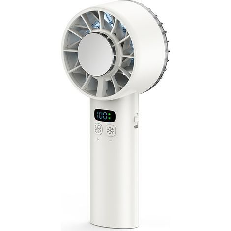 Mini-ventilateur portable USB — Rechargeable, batterie longue durée, flux d'air puissant, mode Turbo, fonction de refroidissement par plaque glacée, moteur sans balais (1/3)