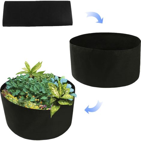 Sac de culture en tissu, 150 gallons, diamètre 116 cm, hauteur 56 cm, épaisseur 1 mm, en feutrine. Pot de fleurs. (1/5)