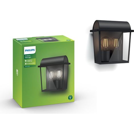 Philips LED Harvest Lampada da Parete per Esterni, Design Vintage Black Edition, Nickel (1/4)