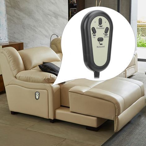 Elektrischer Relaxsessel mit 4-Tasten-Fernbedienung und Handschalter für Dualmotor-Relaxsessel (gerades Kopfteil) (1/5)