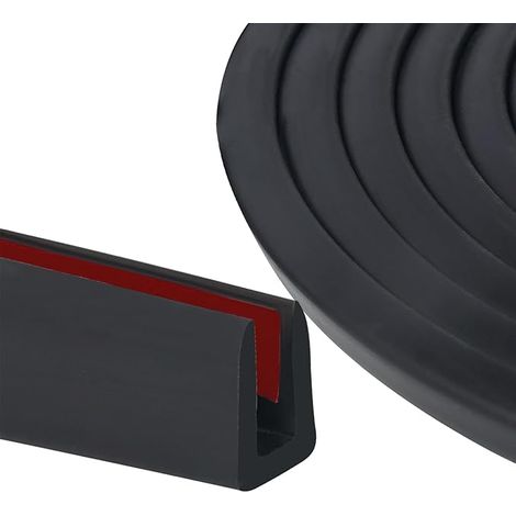 Profilé de Protection des Bords en Forme de U Caoutchouc avec Colle Bande EPDM pour Portes de Voiture Fenêtres Plaques Métalliques (1/5)