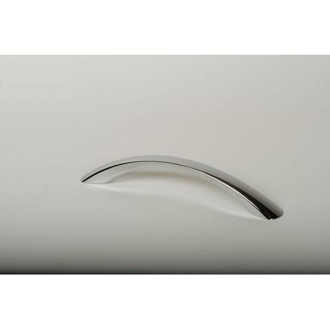 Asa de zamak con acabado cromo brillo, dimensiones:166x18x30mm y entrepuntos:128mm - (1/5)