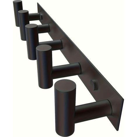 Black Stainless Steel T-Hook - Easy to Mount for Towels, Bathrobes, and Coats - Ideal for Families, Bathrooms, Kitchens, and Hallways (1/5)