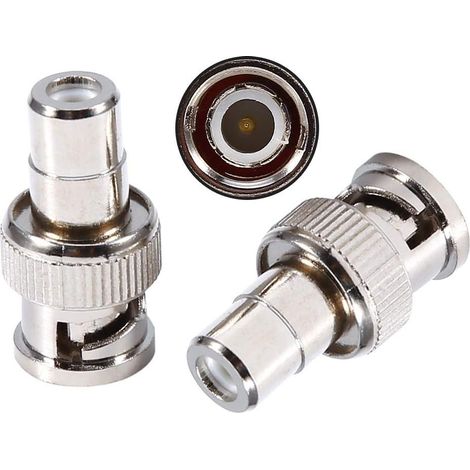 10 x Adapter BNC Stecker,10 PCS BNC Stecker auf Cinch Buchse AV Video Adapter,BNC Male to Female Adapter Steckverbinder Connector Kits für CCTV System Silber (1/5)