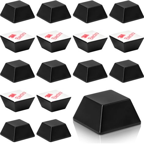 8 x Black Self Adhesive Rubber Feet 20 x 20 x 10 mm Trapezoidal Feet Self Adhesive Spacers Anti Vibration Feet Absorbers for Speakers, Subwoofer, HiFi, Devices (1/5)