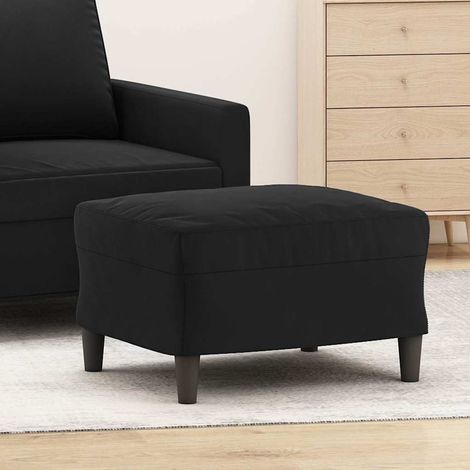 Repose-Pieds pour Salon ou Chambre - Tabouret Pouf Noir 60x50x41 cm Velours BV973928 - BonneVie (1/5)