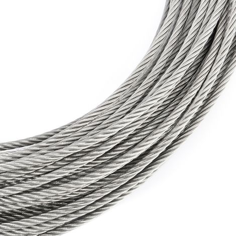 Câble en acier inoxydable, 4 mm, 7x7, 20 m (1/5)