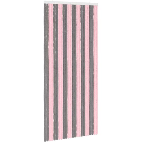vidaXL Tenda per insetti in chenille Grigio Argento e Rosa