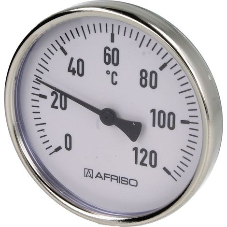 Thermomètre à cadran bimétallique 0-120°C capteur 40mm avec boîtier 100 mm