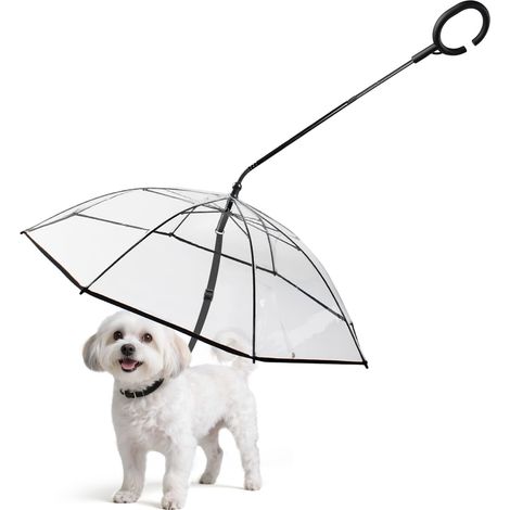 Parapluie pour chien TuseRxln - Petit modèle - Poignée en forme de C et tige rotative à 180° - 1 pièce - Pour petits chiens et chats - Bleu