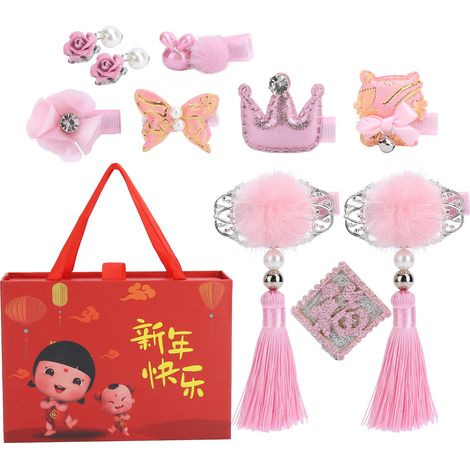 Pince à cheveux bébé fille style chinois, barrette cheveux pour enfant, accessoires de fête du Nouvel An. (1/5)