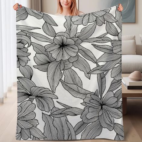 Couverture de lit en polaire, couverture légère et cosy en microfibre pour le printemps, décoration de chambre à coucher, cadeau pour femmes et hommes, 6080 pouces (1/4)