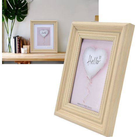 Cadre photo minimaliste moderne en bois encastré, cadre photo de table original. Nous sommes en contact avec le fournisseur concernant l'expédition et nous ajouterons du papier bulle. (1/5)