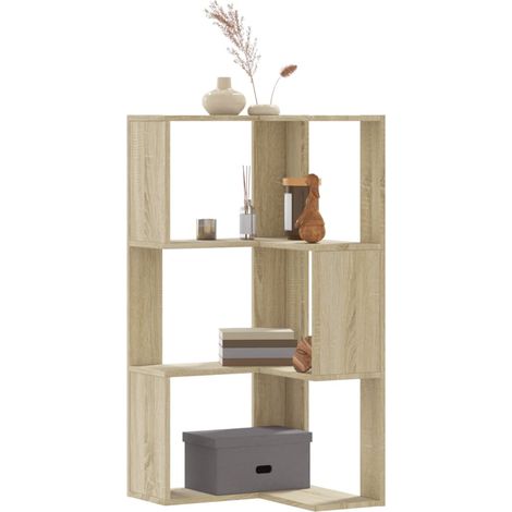 Eck-Bücherregal 3 Böden Sonoma-Eiche 50x50x102 cm Holzwerkstoff
