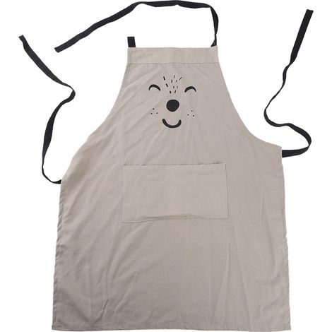 Tablier De Cuisine En Coton Avec Poche - Design Tigre Réglable Pour Restaurant Et Maison - Gris (1/5)