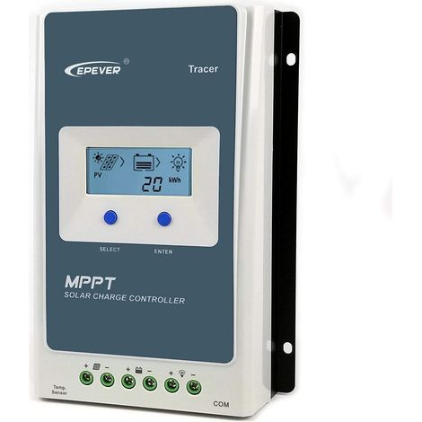 Contrôleur de charge solaire MPPT Tracer A Series 10A/20A/30A/40A avec 12V/24V DC Identification automatique de la tension du système(20A)