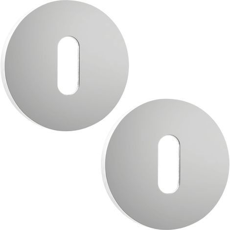 Placca chiave a rosetta rotonda per maniglia porta interna argento Kuchinox (1/3)