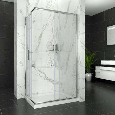 ELEGANT Sliding Corner Entry 1200 x 1000 mm mm Shower Enclosure Door Cubicle (1/5)