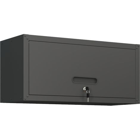 Armoire Murale de Rangement en Métal avec Serrure et Porte Hydraulique pour Garage Atelier H 34,5 x L 75 x P 30 cm (1/5)