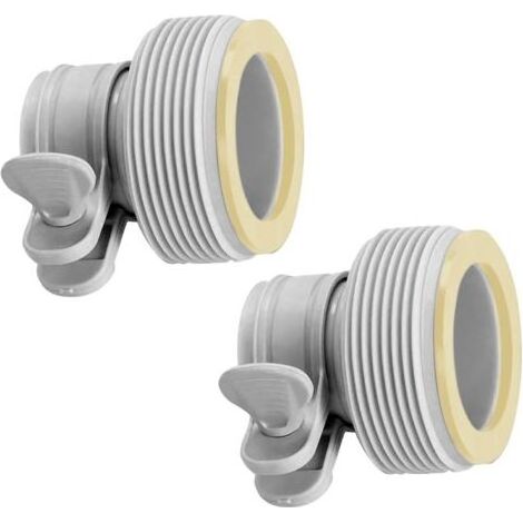 Adaptateurs de tuyau INTEX type B 1,25" (environ 3,2 cm) à 1,5" (environ 3,8 cm) pour pompes et systèmes d'eau de mer, lot de 2 (joint blanc) (1/5)