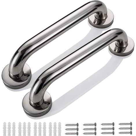 Lot de 2 barres d'appui murales de 40 cm pour salle de bain, barres de sécurité pour douche et baignoire, porte-serviettes en acier inoxydable pour enfants, femmes enceintes, personnes handicapées et (1/5)