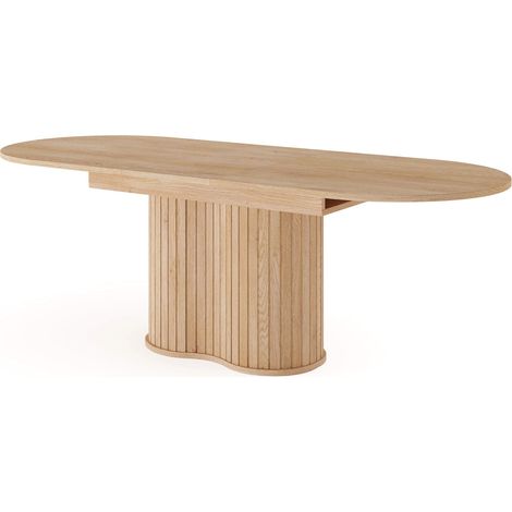 Tavolo Da Pranzo Estensibile Moderno Con Allunga Centrale Da 40 Cm E Sistema Di Apertura Sincronizzata Per Soggiorno Salotto E Zona Living 180-220 X 90 X 76 Cm Rovere (1/5)