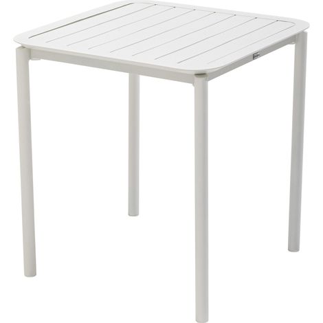 Table carrée de terrasse (70x70cm) blanche (1/5)
