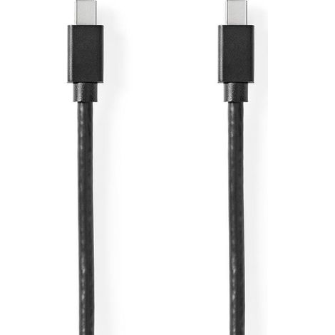 Cable mini displayport displayport 14 mini displayport hane mini displayport hane 48 gbps niquel plateado 200 metros redondo pvc negro ampolla