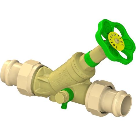 JS Robinet KFR, avec raccord à sertir (filetage extérieur) MULTI, avec purge, avec tige non montante, DN25, diamètre de sertissage 28mm, certifié DVGW, 0016872800001 (1/3)