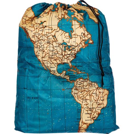 Kikkerland Travel Laundry Bag Map Set Buste per Biancheria Sporca da Viaggio, PVC, Multicolore, 41cm x 56cm, capacità 20 L (1/5)