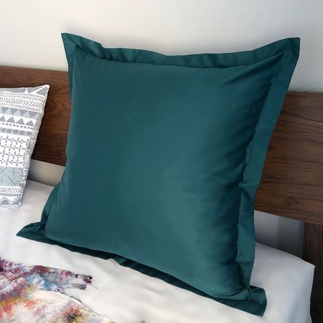 Taie d'oreiller sapin 50x50 cm coton 100% - Housse de coussin verte pour canapé lit - Lot de 1 (1/4)