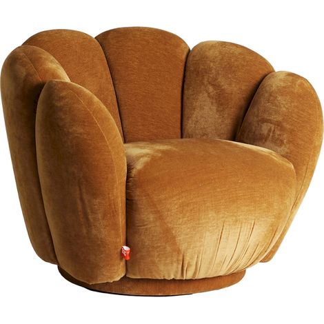 Fauteuil contemporain ocre enveloppant - ocre (1/5)