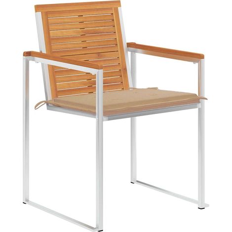 Maison Exclusive - Gartenstühle 4 Stk. mit Kissen Massivholz Akaz (1/5)
