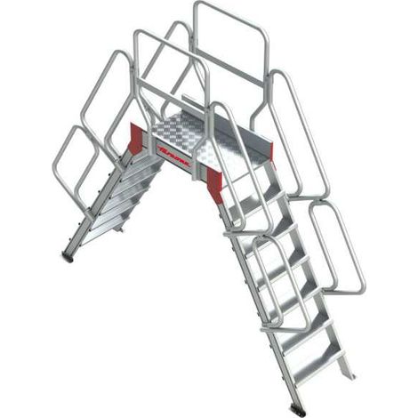 Escalera puente de aluminio con plataforma Inclinación 60 Altura hasta la plataforma 2,71 m SP60-11 FARAONE (1/4)