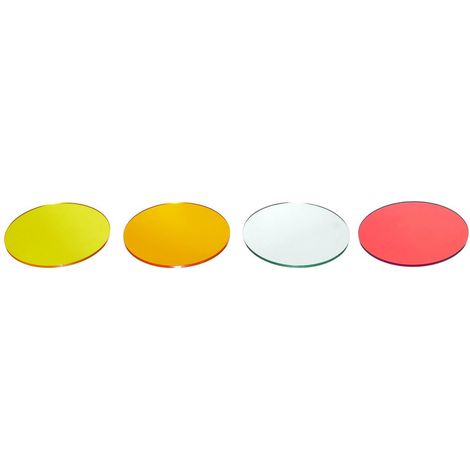 Juego de 4 POSAVASOS de cristal de colores de 10 cm (1/5)