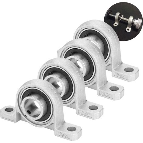 4 Pack Ball Bearings, 20mm Pillow Block Bearings, Ball Bearings Flange Bore Self Support Mounted Self Adjust (1/5)
