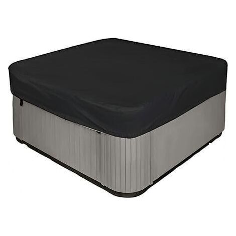 Very Durable and Waterproof 210d Square Jacuzzi Cover - UV Protection - 218 x 218 x 30 cm (L x W x H) - Black