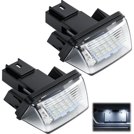 2 Pièces LED Feux Éclairage Plaque Immatriculation Blanc Brillant,pour Berlingo,C3,C4,C5,DS4,Saxo,Xsara et 206,207,306, 307,308,406,407,5008,Remplacement OEM 6340A3 6340.A3 (1/5)